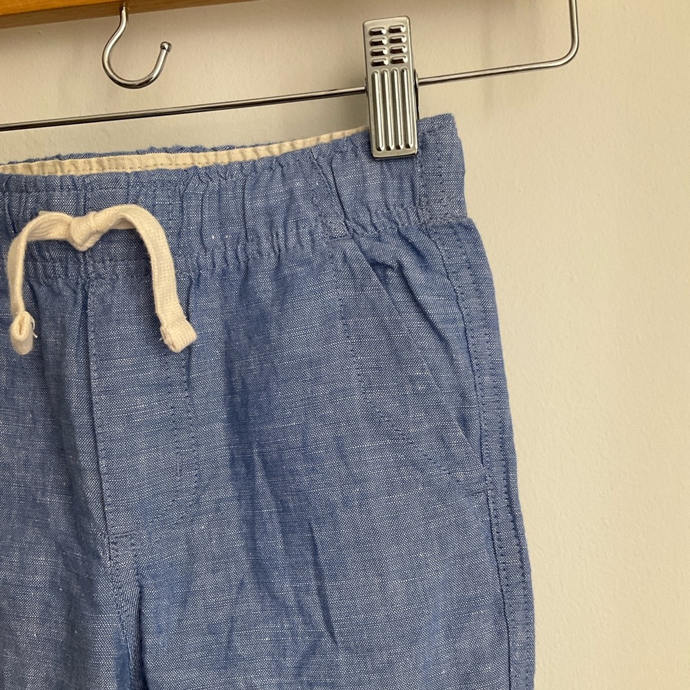 Janie and Jack Linen Blend Blue Elastic-Waist Pants - Picture 6 of 9